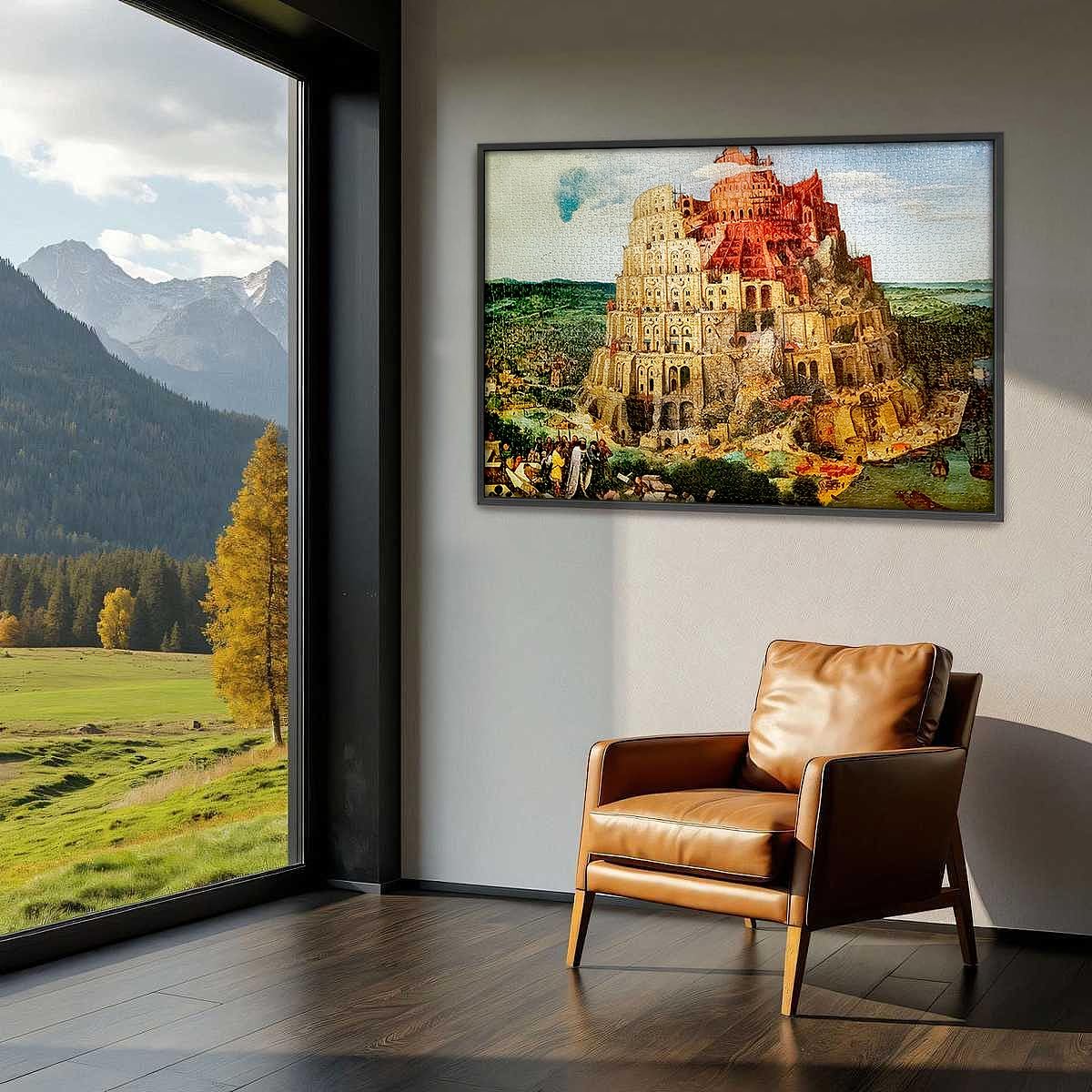 MISITU Jigsaw Puzzles 2000 Pieces for Adults Pieter Bruegel The Elder The Great Tower of Babel Challenging Difficult Puzzles Christmas Birthday Gift Game Toys 39.37 x 27.56 Inches