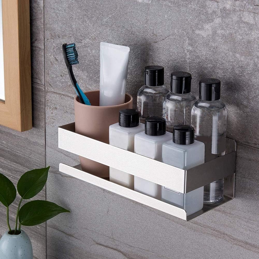 Kitchen and Bathroom Shelf Rack Towel Rail Stainless Steel Free Perforation Wall-Mounted Anti-Rust and Easy to Decor