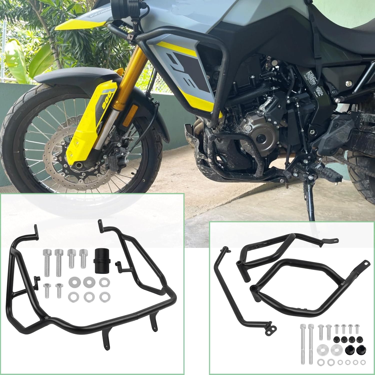 Crash Bars Engine Guard Replacement for Suzuki V-Strom 800 DL800 DE DL800DE 2023 2024 2025 Saddlebag Guard (Upper and Lower)