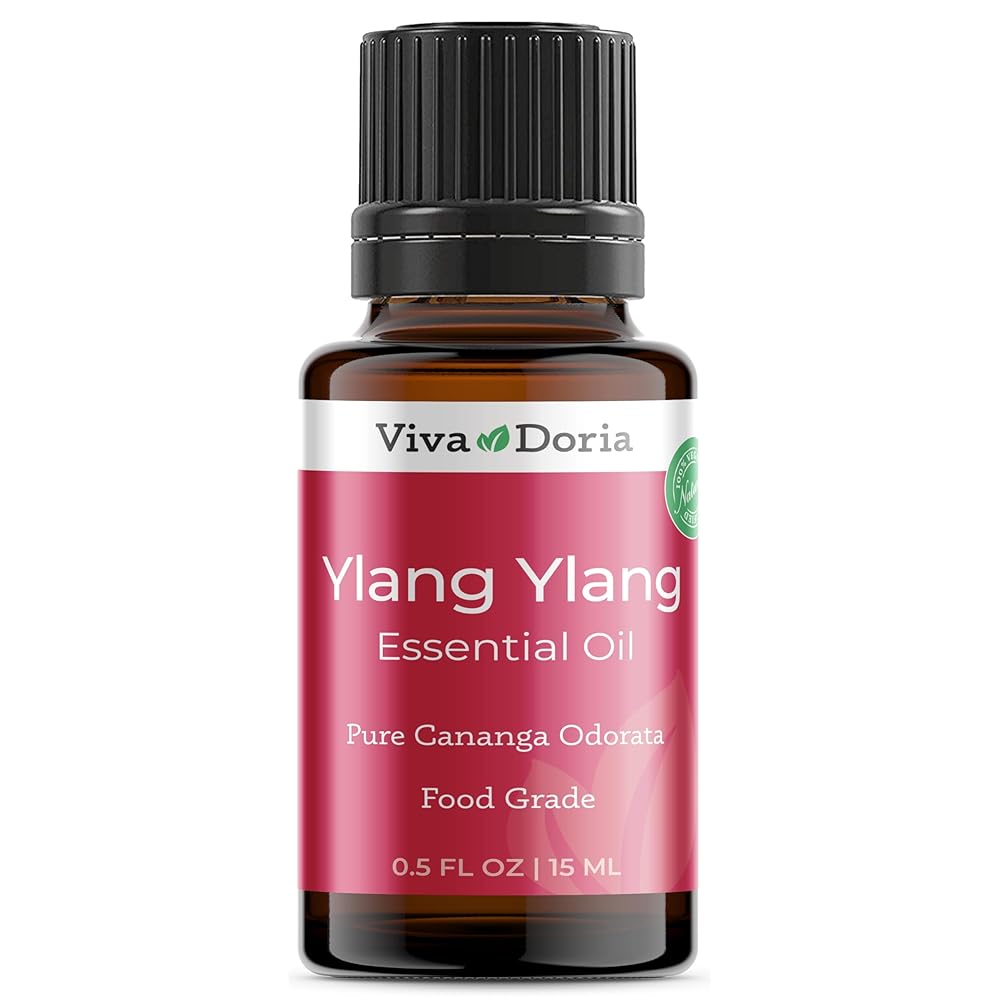 Viva Doria Ylang Ylang Essential Oil, 100% Pure, Natural Essential Oil, Undiluted, for Aromatherapy | Food Grade, 15 mL (0.5 Fluid Ounce)