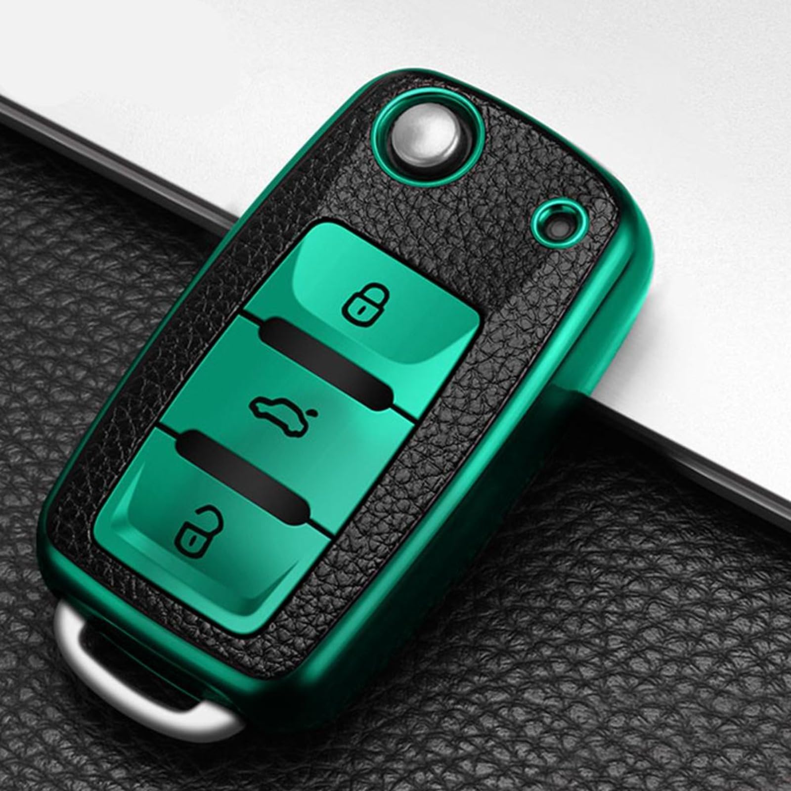 Funda de cuero y TPU para llave de coche VW Jetta y Passat de gran diseño 2