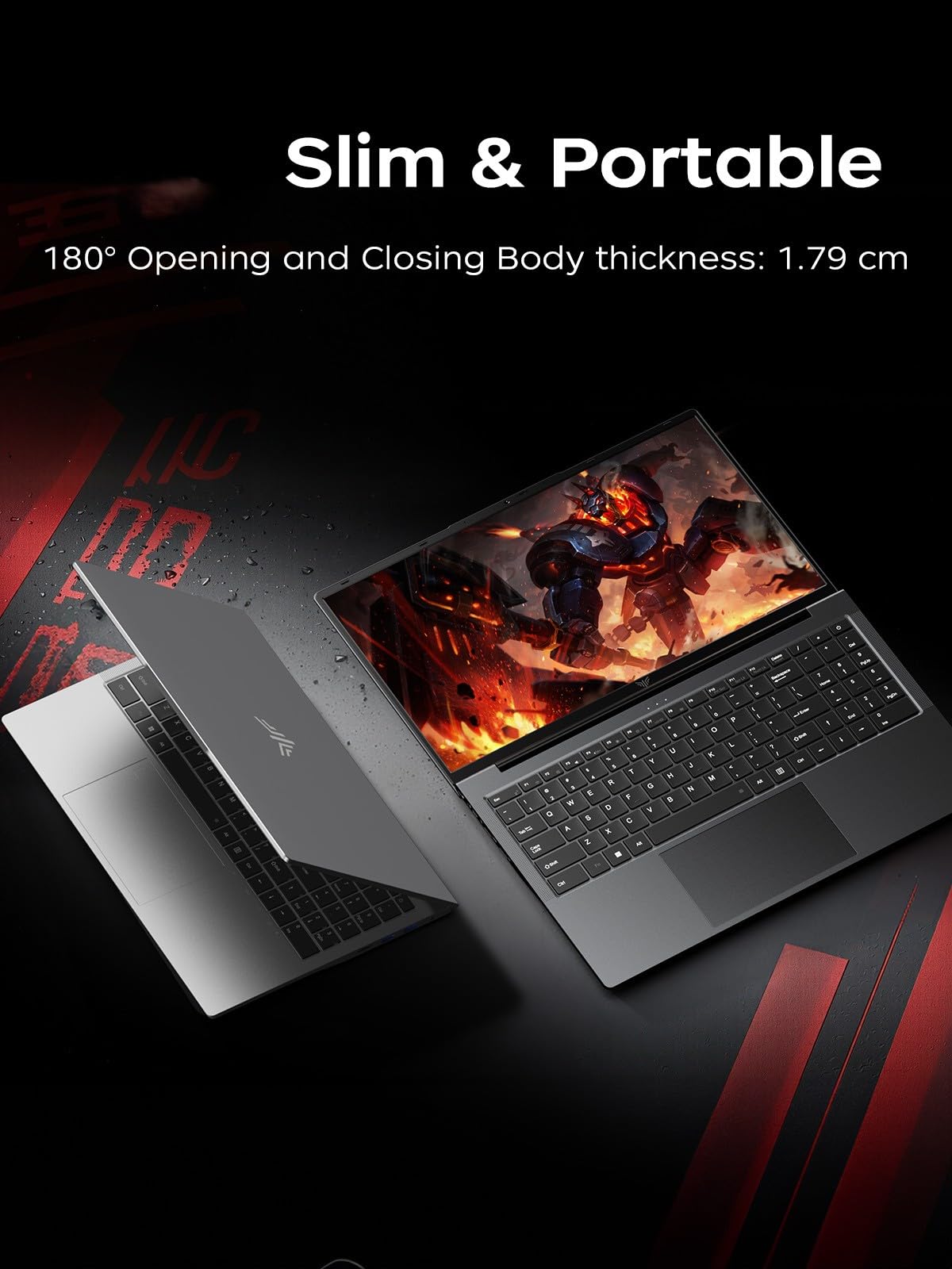 Gaming Laptop with AMD Ryzen7 7730U Processor（Up to 4.5GHz,8C/16T),16GB DDR4 RAM 512GB SSD, AMD Radeon Graphics,WiFi 6,15.6 inch IPS Display,Webcam, Windows 11 Laptop Computer for Video Editing