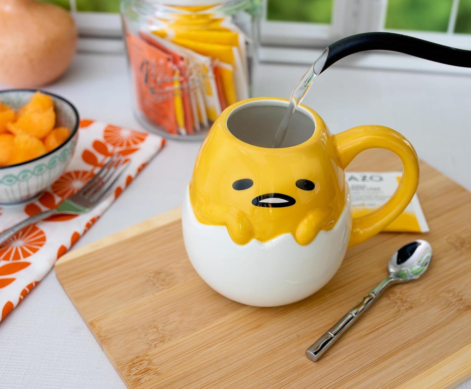 Silver Buffalo Sanrio Gudetama 3D Sculpted Ceramic Mug | Large 20-Ounce Coffee Cup For Espresso, Tea