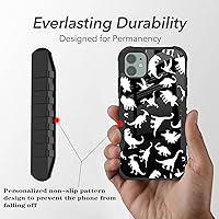 Vista 3 de Funda compatible con iPhone 11, bonito diseño de dinosaurio para mujer, esquinas a prueba de golpes, antiarañazos, antideslizante, funda protectora
