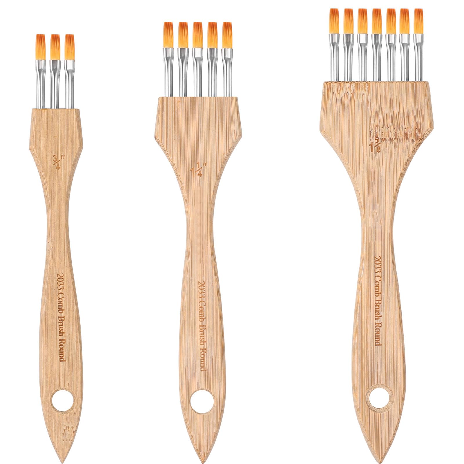 KIKIGOAL 3PCS Flat Comb Texture Brushes for Acrylic Paint โ image 1