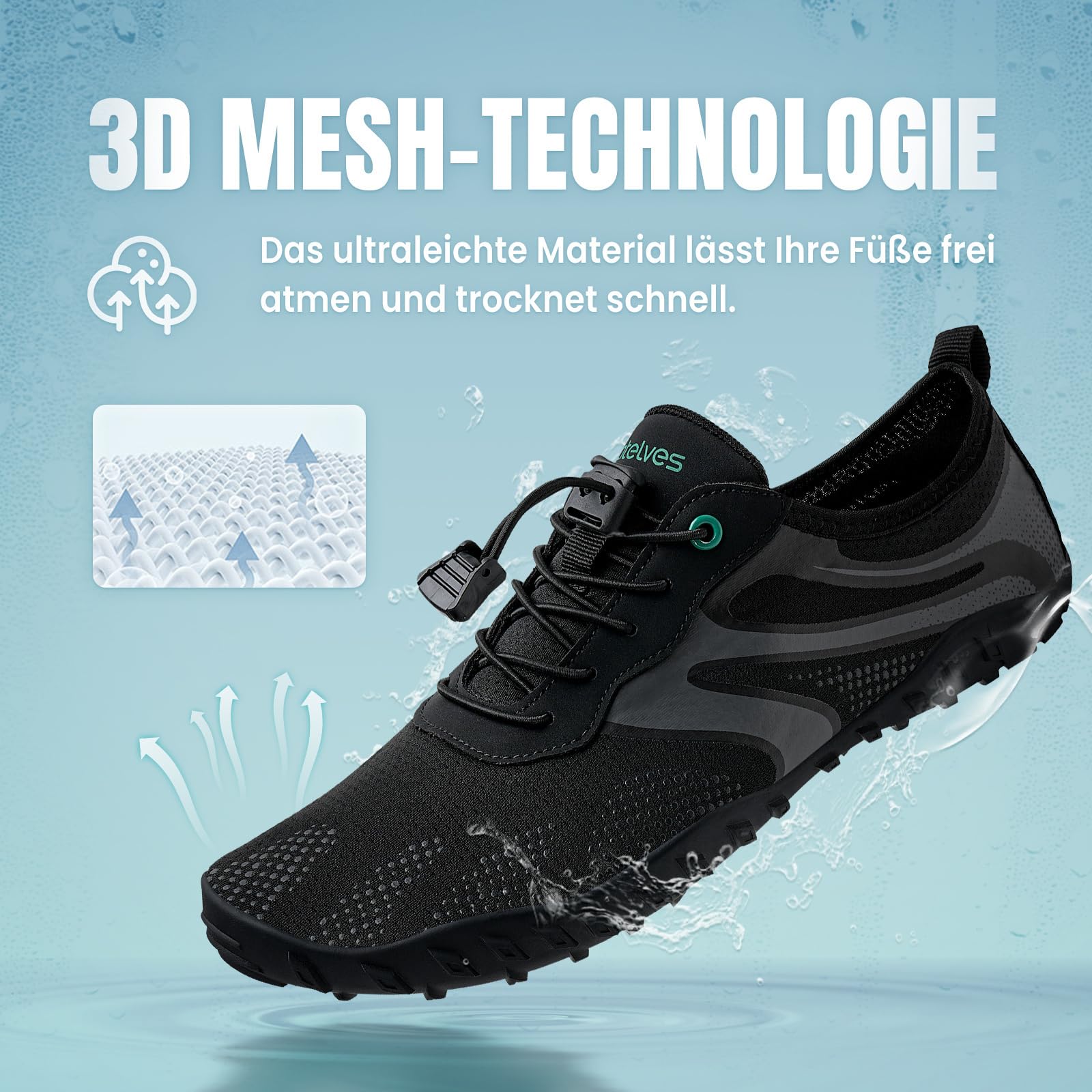 WateLves Zapatos de Agua Hombre Mujer AcuáTicos Surf Antideslizante Secado Rápido Resistentey Duradero Unisex Viajar Playa Natación