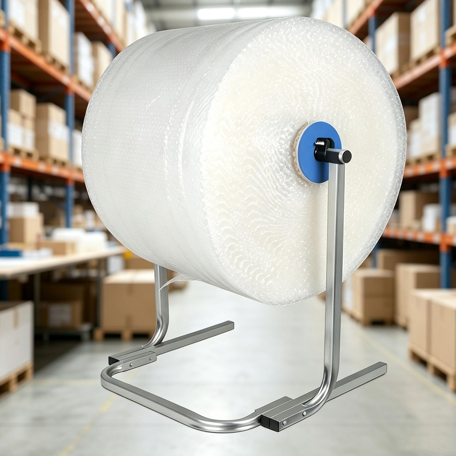 Dispenser Per Rotolo Di Pluriball, Supporto Da Tavolo Per Pluriball Con Base Rinforzata, Cambio Rapido Della Pellicola, Larghezza Regolabile, Facile Da Riporre, Per Consegne In Magazzino, 60cm