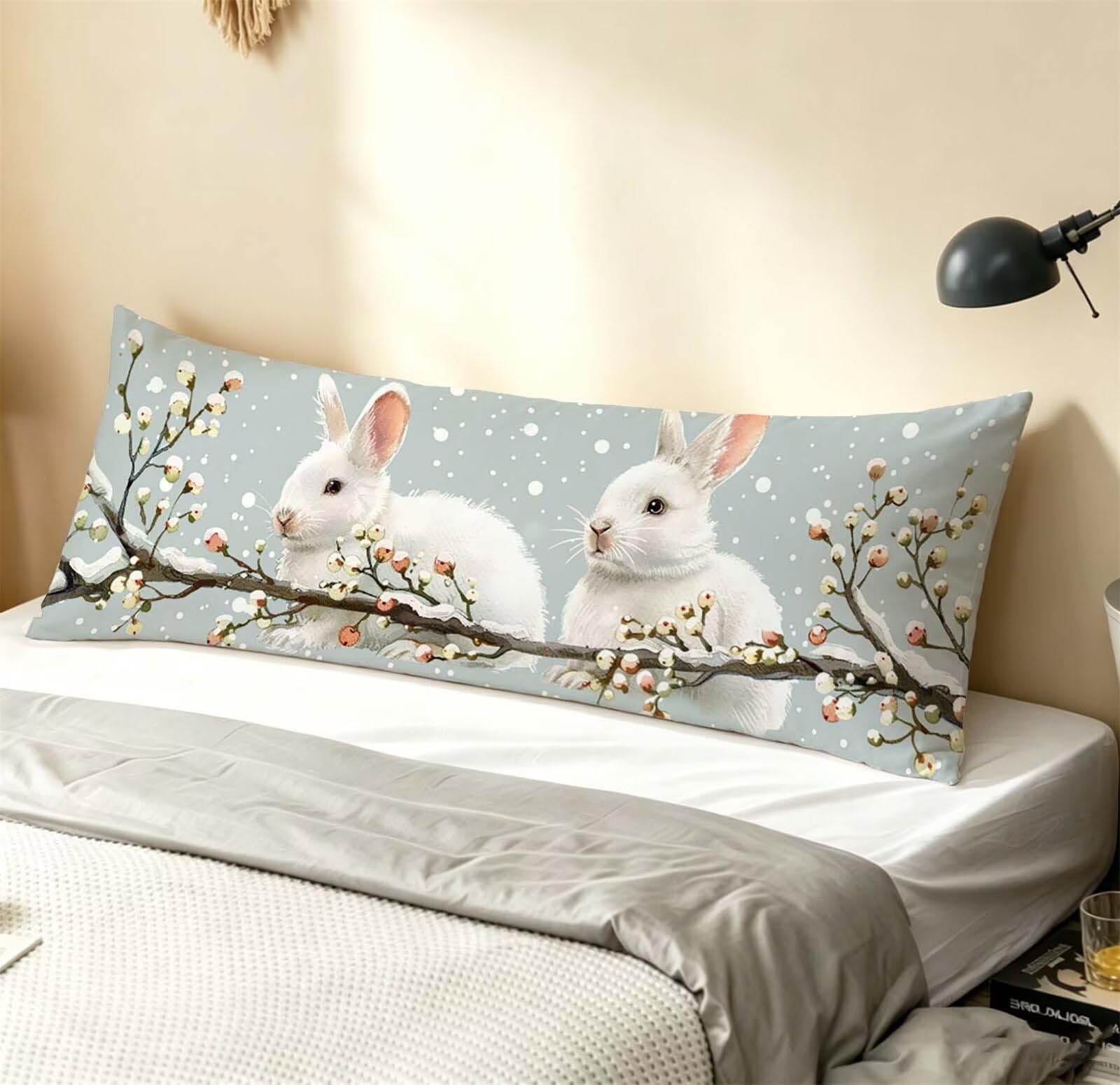 Animale-26 Federe Cuscino Letto 50 x 150 cm, Cuscini per Divano Velluto, | Doppia Faccia Stampa, Coniglio Fodera per Cuscino Decorativa, con Cerniera, Cuscino per Dormire Sul Fianco j-126