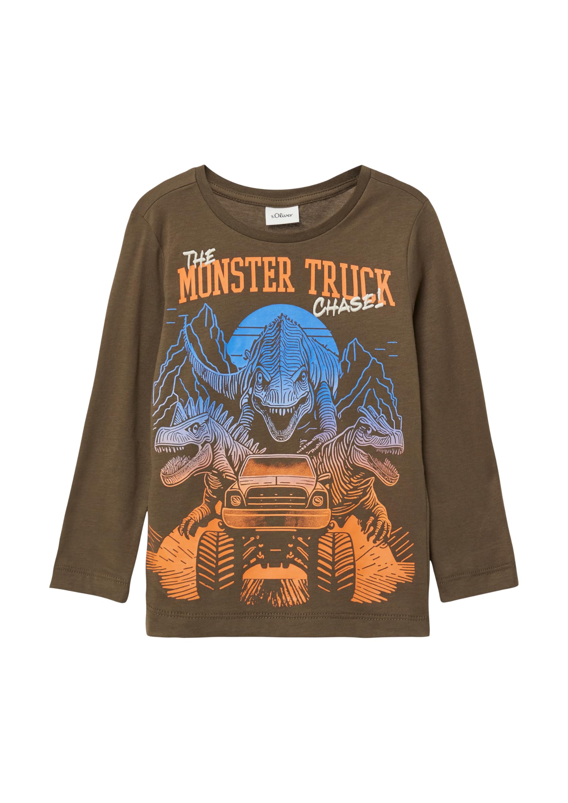 s.Oliver Longsleeve mit großem Dino-Print und Stickerei-Details