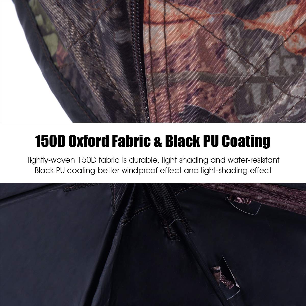 GOPLUS Tienda de Campaña Portátil con Camuflaje para 3 Personas, Persiana de Caza con Visión de 360°, Ventanas, Bolsa de Transporte, Estacas de Suelo, Sujetadores, para Camping y Caza