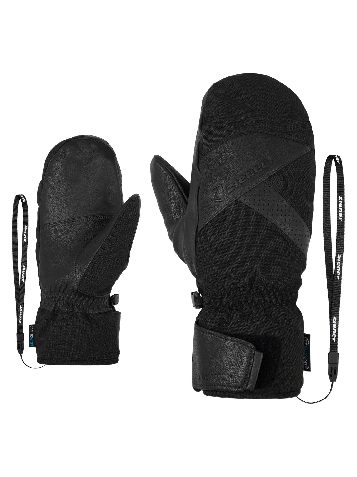 Moufles de Ski Ziener GETTERO-Z Imperméables en Laine Thermoshield - Noir