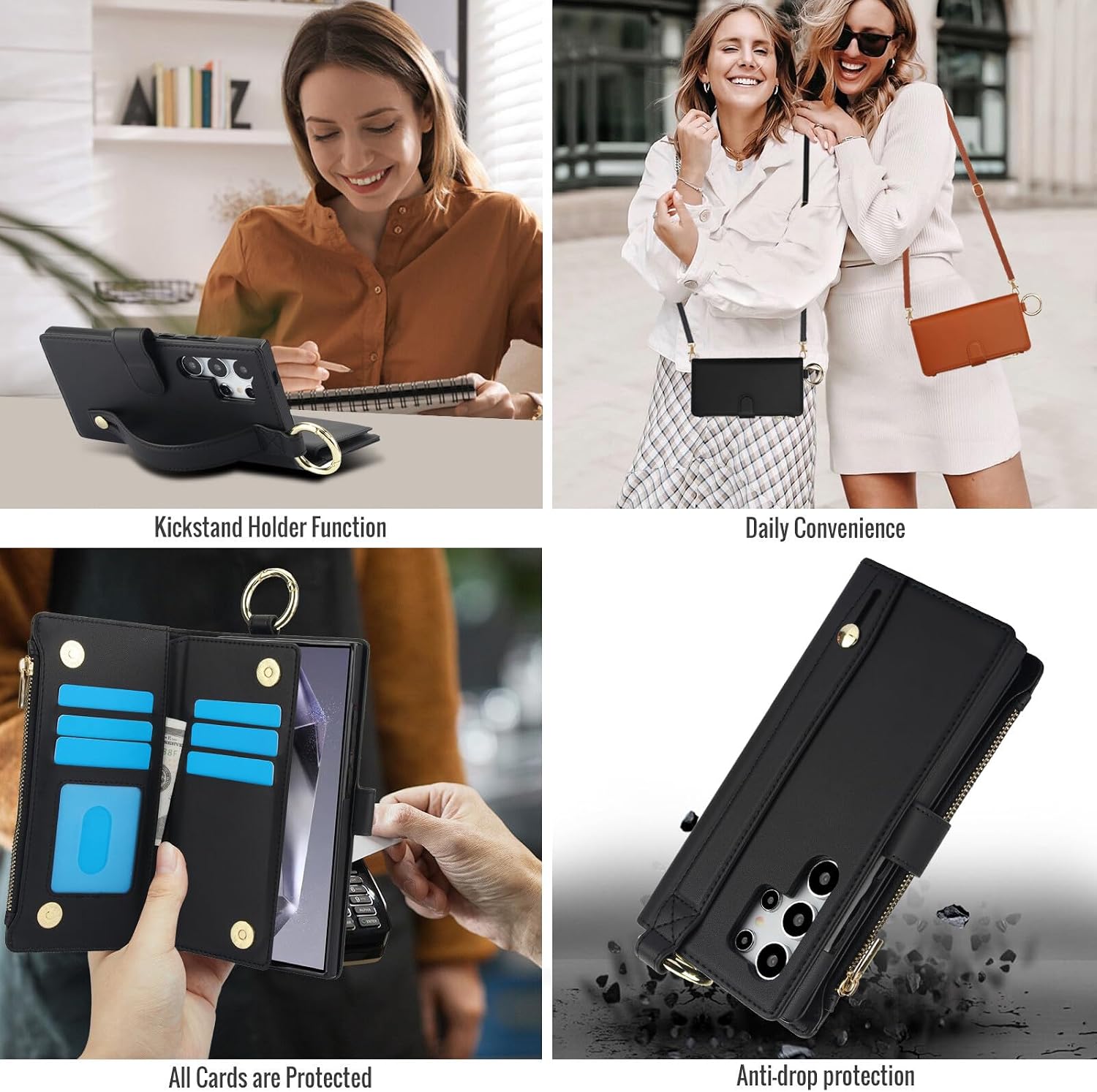 Samsung Galaxy スマホケース、Samsung クロスボディウォレットケース 