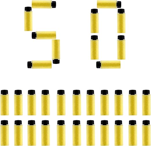 WORKER 50PCS Stefan 36mm Short Darts for Modified Nerf Toy Color (Yellow Black)