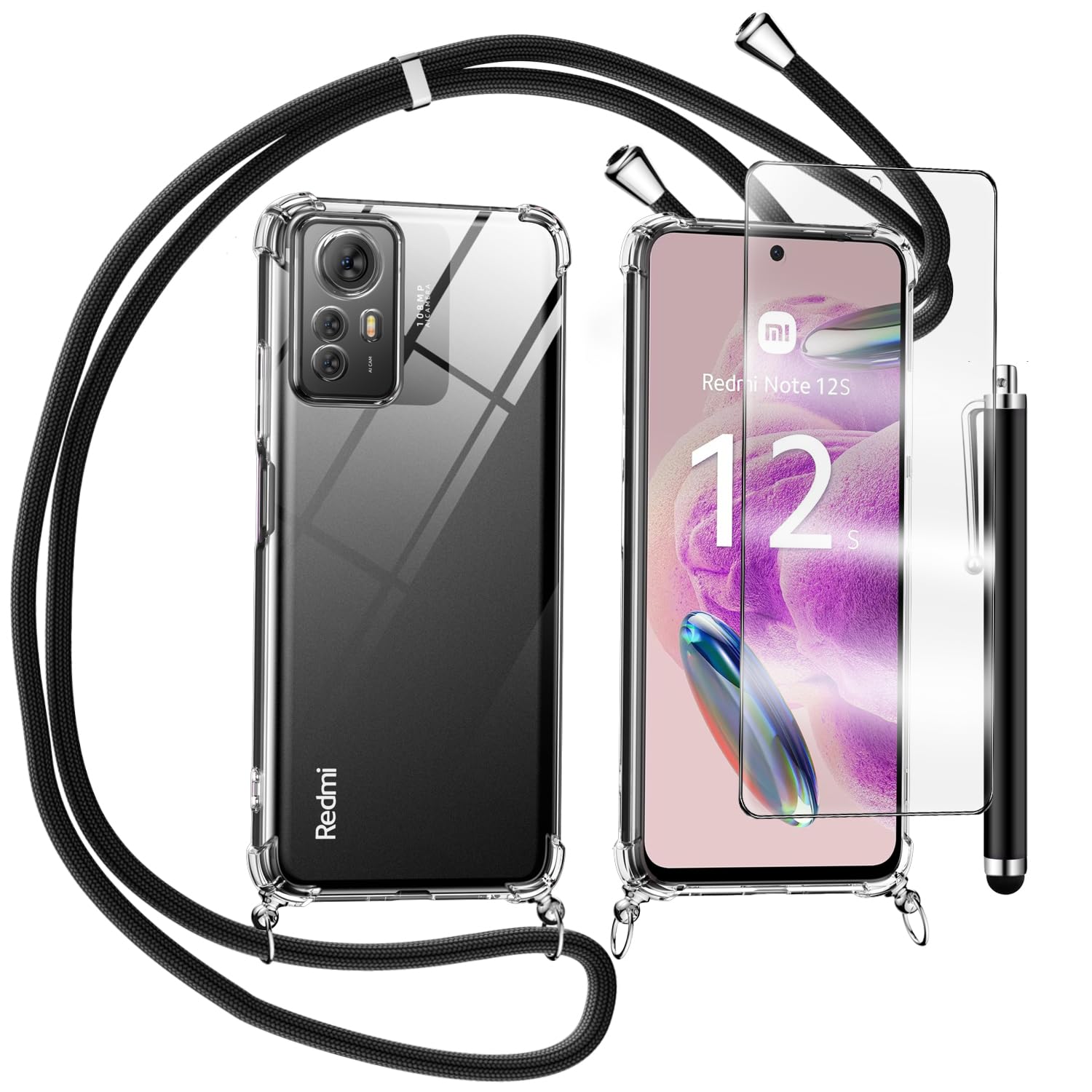 TTSWJBD Coque Pour Xiaomi Redmi Note 12S Avec Verre Trempé