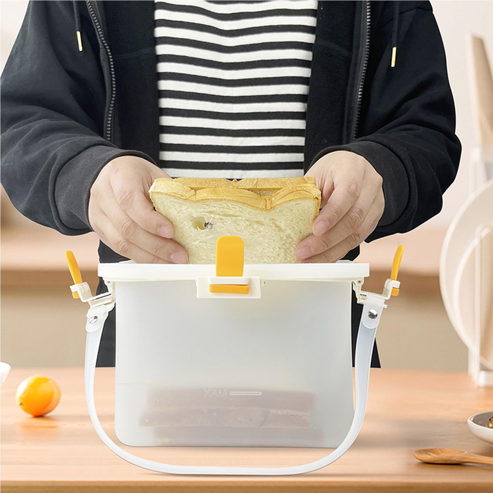 PANGBOER Contenitore per Alimenti in Silicone, Scatola per, Light, F