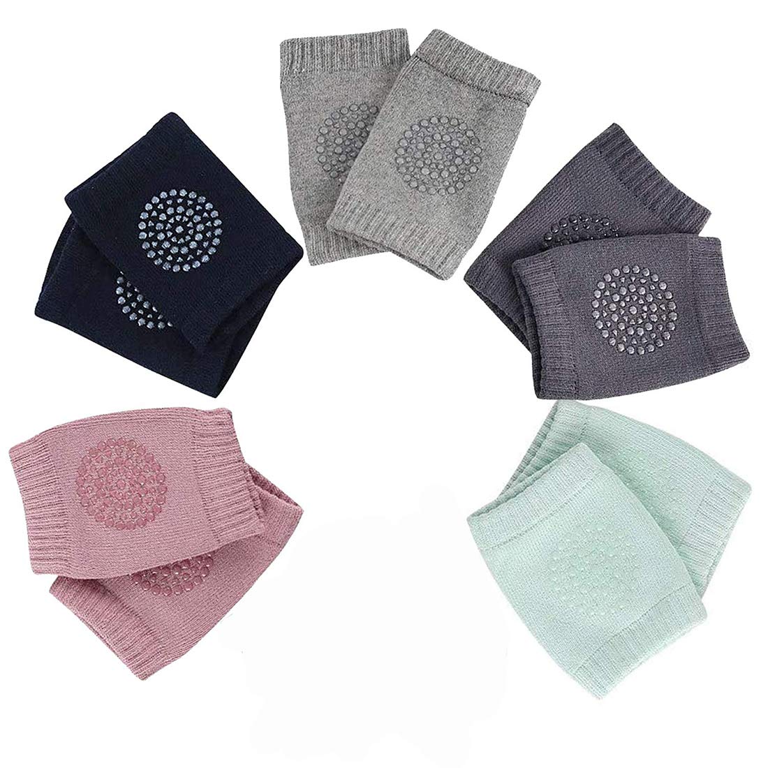 SYOSI Baby Knee Pads for Crawling for Boy Girls Anti Slip Leg Warmers Kids Kneepads and Elbow Pads Baby Crawling Anti-Slip Knee Pads Baby Toddlers Kneepads 5 Pairs