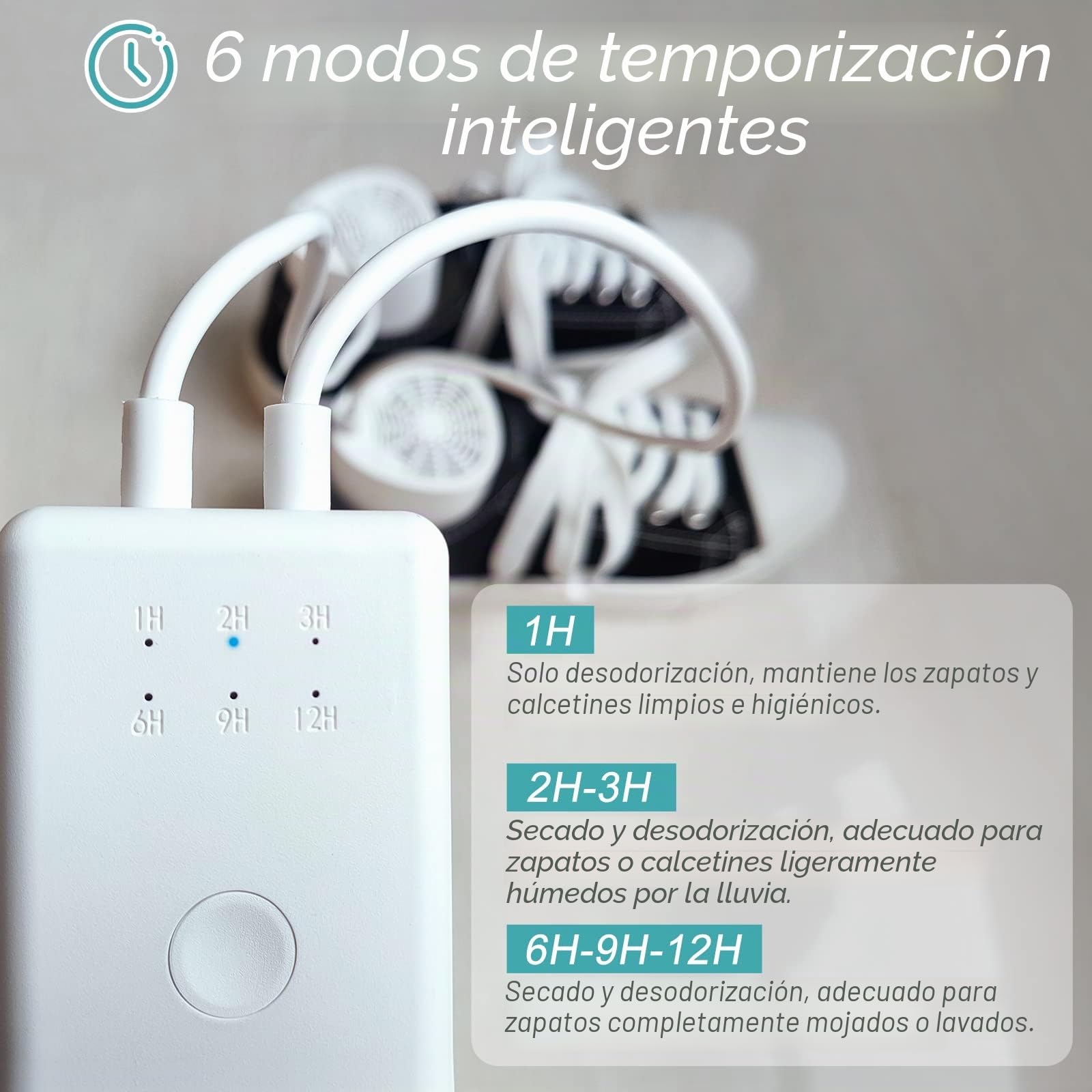 Voolex Secador Zapatos, Eléctrico Ozono Esterilización Ambientador con Temporizador, Botas Calentadas Calcetines Calientes, Especialmente para el Pie de Atleta, Forma de Pie Adulto | Bajo Ruido