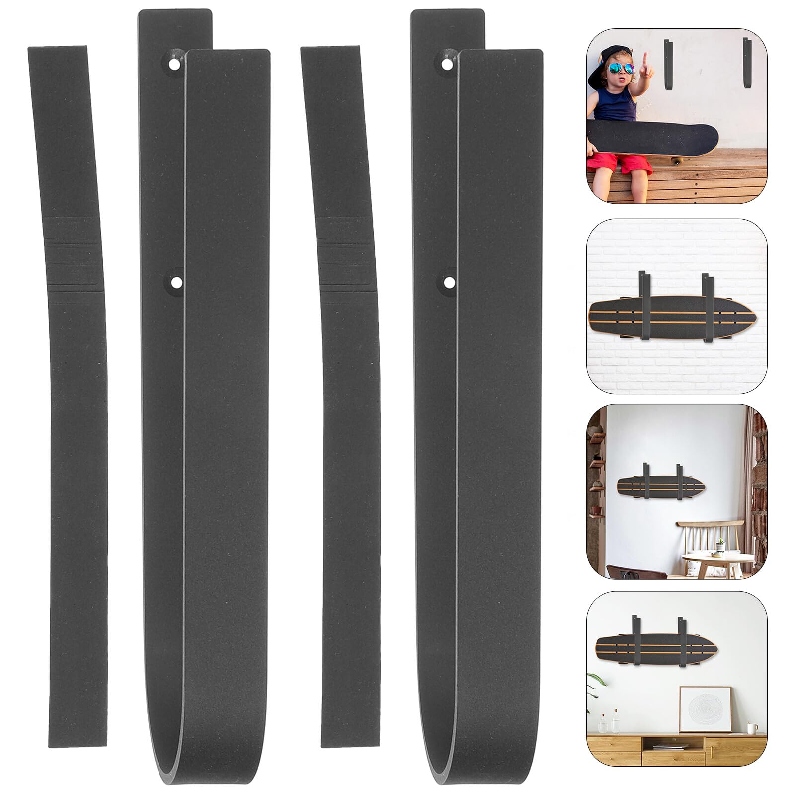 ibasenice Support Mural pour Skis et Snowboards, Crochet Métallique Noir pour Rangement Intérieur, Porte-Skis et Porte-Snowboards Solide, Capacité Élevée, Garage et Balcon, Accessoire
