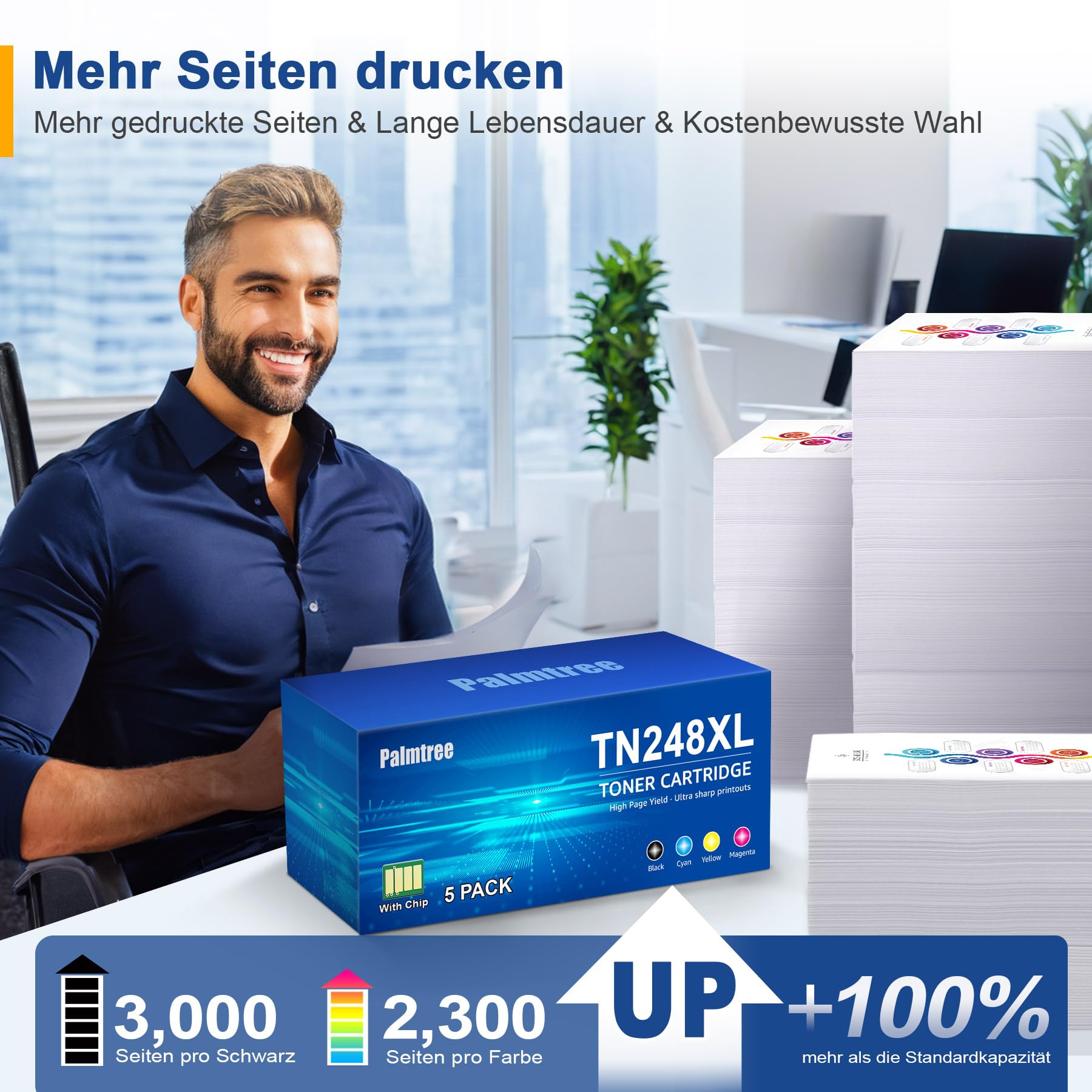 Palmtree TN248XL TN248 Kompatibel für Brother MFC-L3760CDW Toner Brother MFC-L3740CDW Toner Brother MFC-L3740CDWE Brother DCP-L3560CDW TN 248 Brother DCP-L3520CDWE MFC-L8390CDW HL-L3240CDW HL-L3220CWE