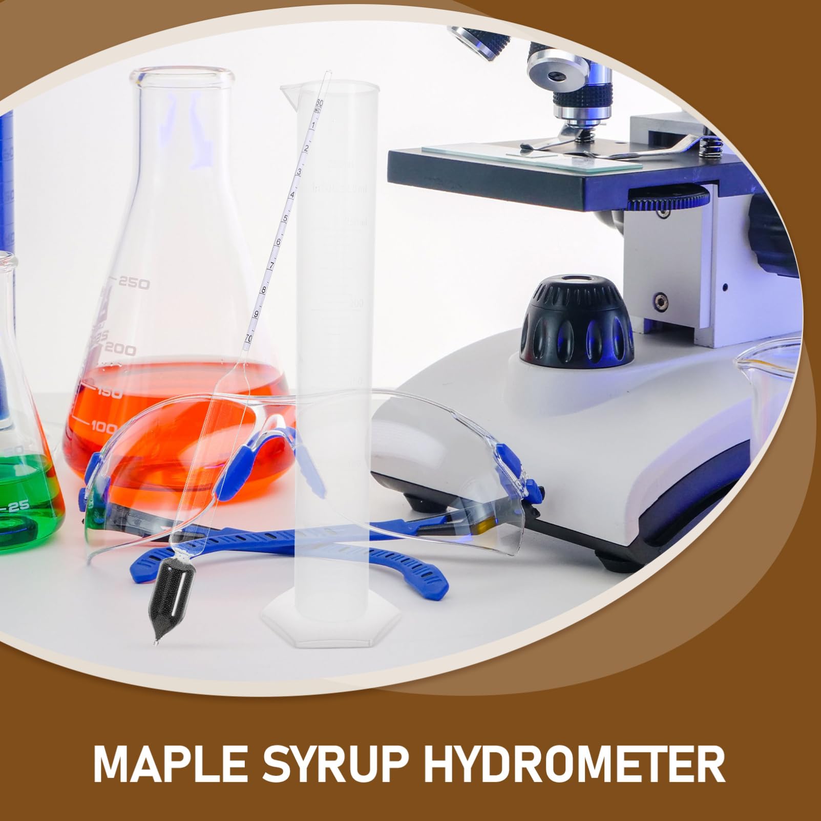 ULTECHNOVO 5sätze Maple Syrup Hydrometer Präzises Dichte Messwerkzeug Zur Zuckeranalyse Von Ahornsirup Inklusive Messzylinder Für Hobby Und Profiköche