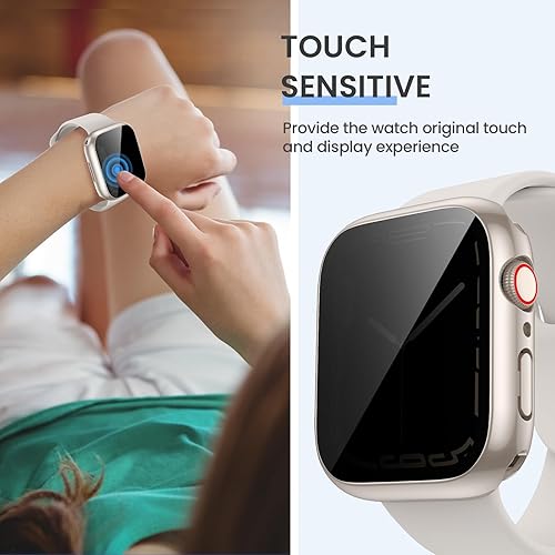 Miniatura 6 de Tensea - Funda protectora de pantalla impermeable para Apple Watch (2 en 1) Series 8 7 de 1.614 in, iWatch protector facial de policarbonato con