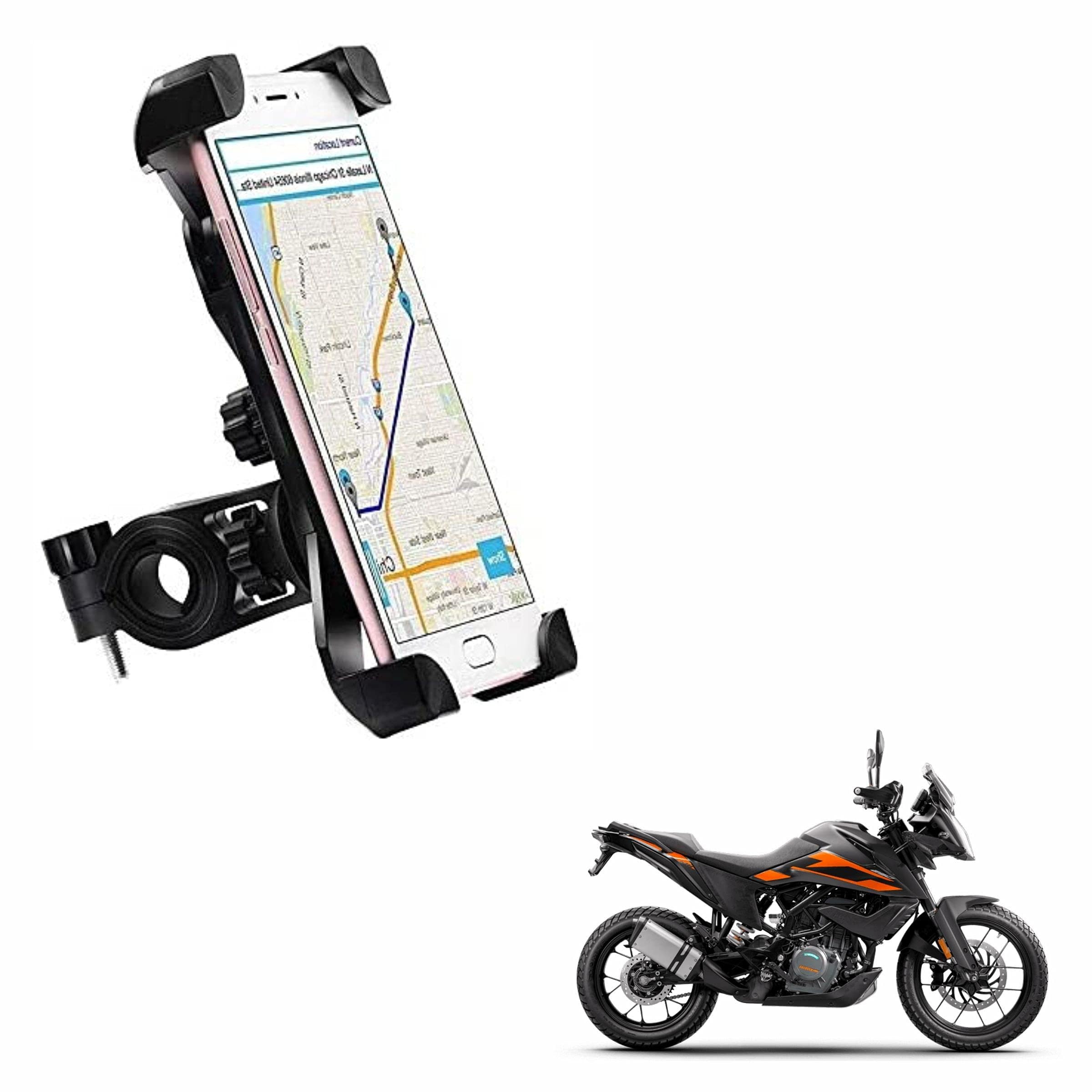 Miwings Bike Phone Mount Anti Shake and Stable Cradle Clamp with 360° Rotation Bike Phone Holder for Kawasaki Vulcan S (1 PCs, Black)-image-31