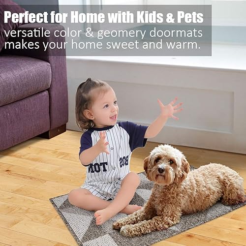 Vista 118 de Tapete para interiores de 32 x 48 pulgadas, tapete absorbente para puerta delantera y trasera, parte trasera de goma, antideslizante, atrapador