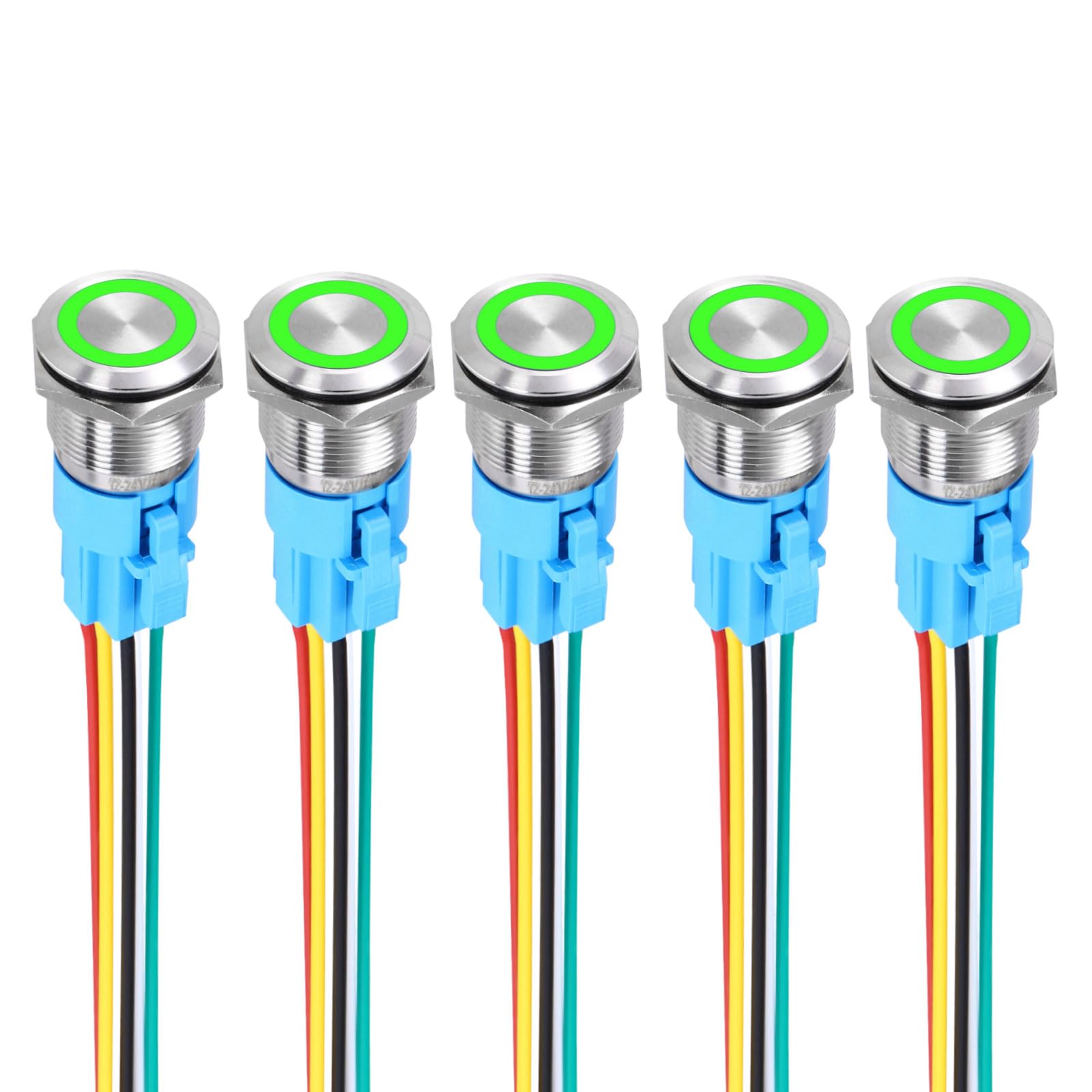DMiotech 5Pcs 19mm / 3/4" Push Button Switch