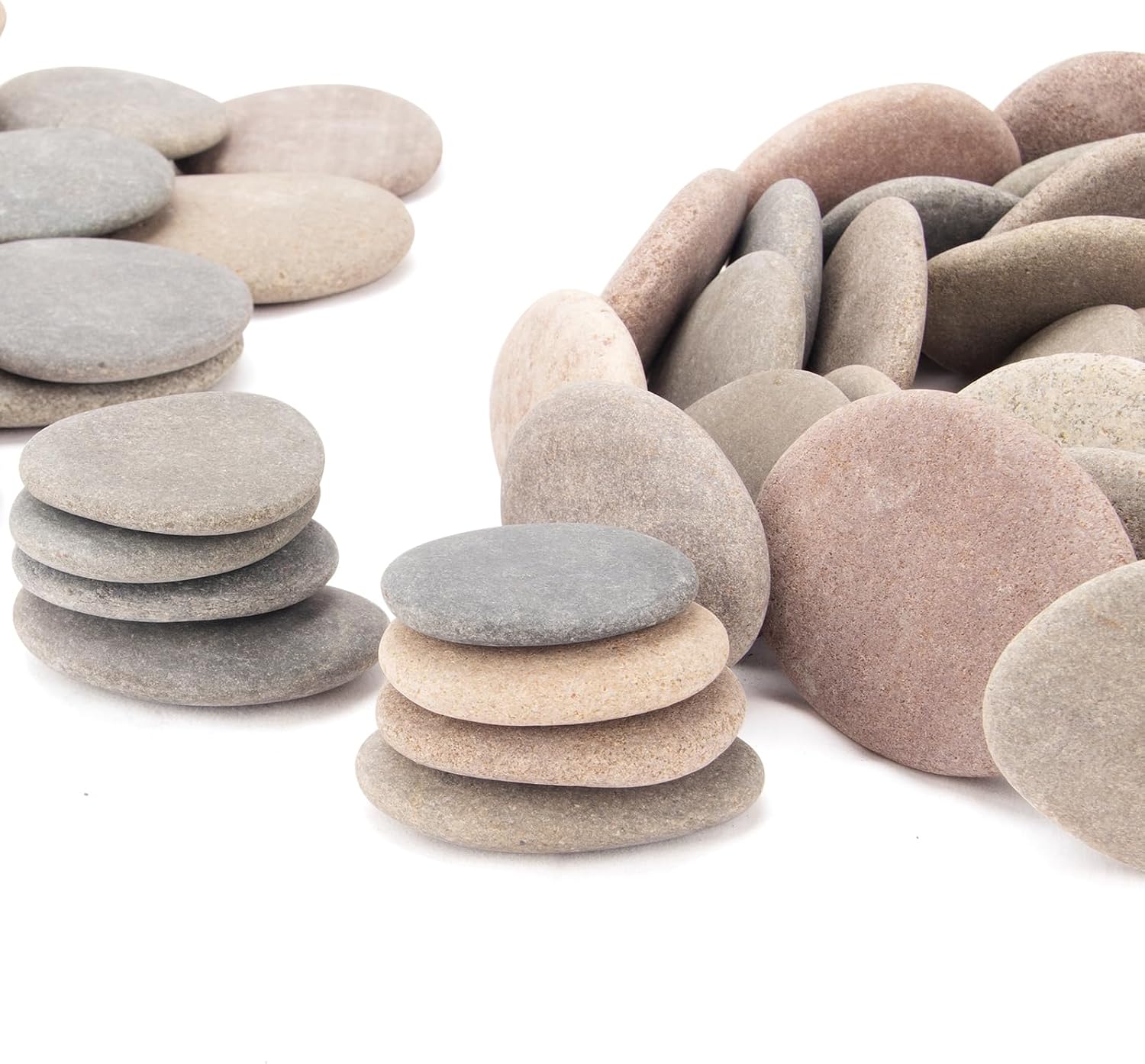 [About 92 PCS - 104 PCS](18.69 Pounds) Flat Rocks,Painting Rocks,1.98"-3.78" River Rocks,Craft Rocks,DIY Stones,Rock Painting,Rocks for Arts