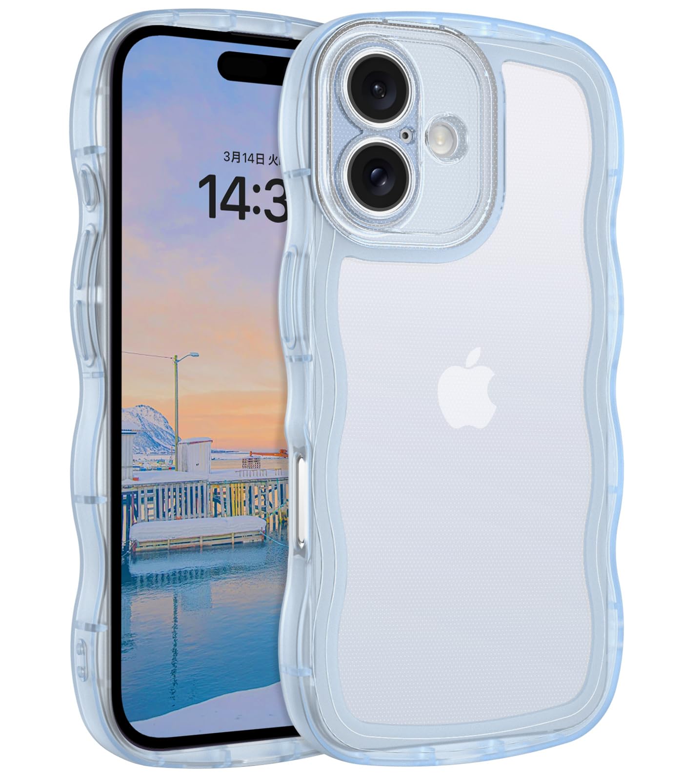 Amazon.co.jp: BENTOBEN iPhone 16 用 ケース クリア 波型 うねうね