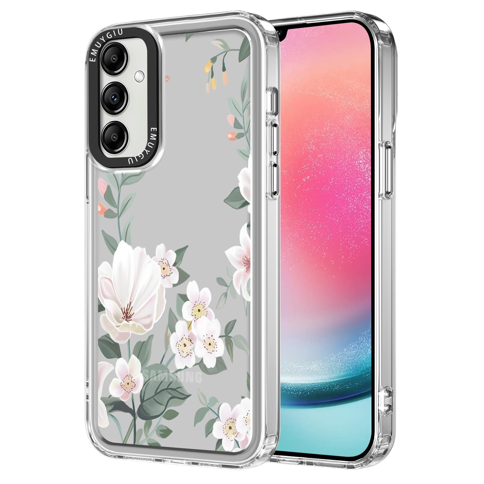 EMUYGIU for Samsung Galaxy A16 Case [Buffertech 6.7ft Military-Grade Drop Protection] [Anti Peel Off Tech] Clear TPU Bumper 5G Phone Case Cover Design