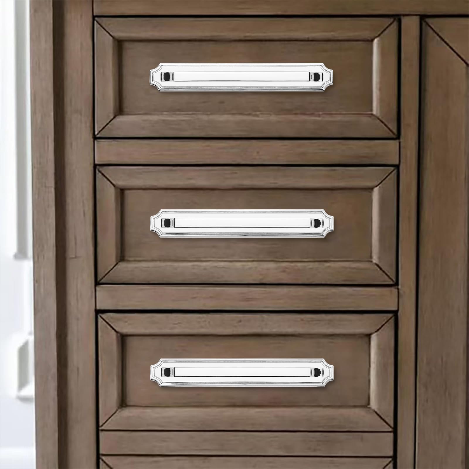 Polished Chrome Cabinet Pull - BP01+LS01, 3 in (76 mm) — KHTUMEWARE