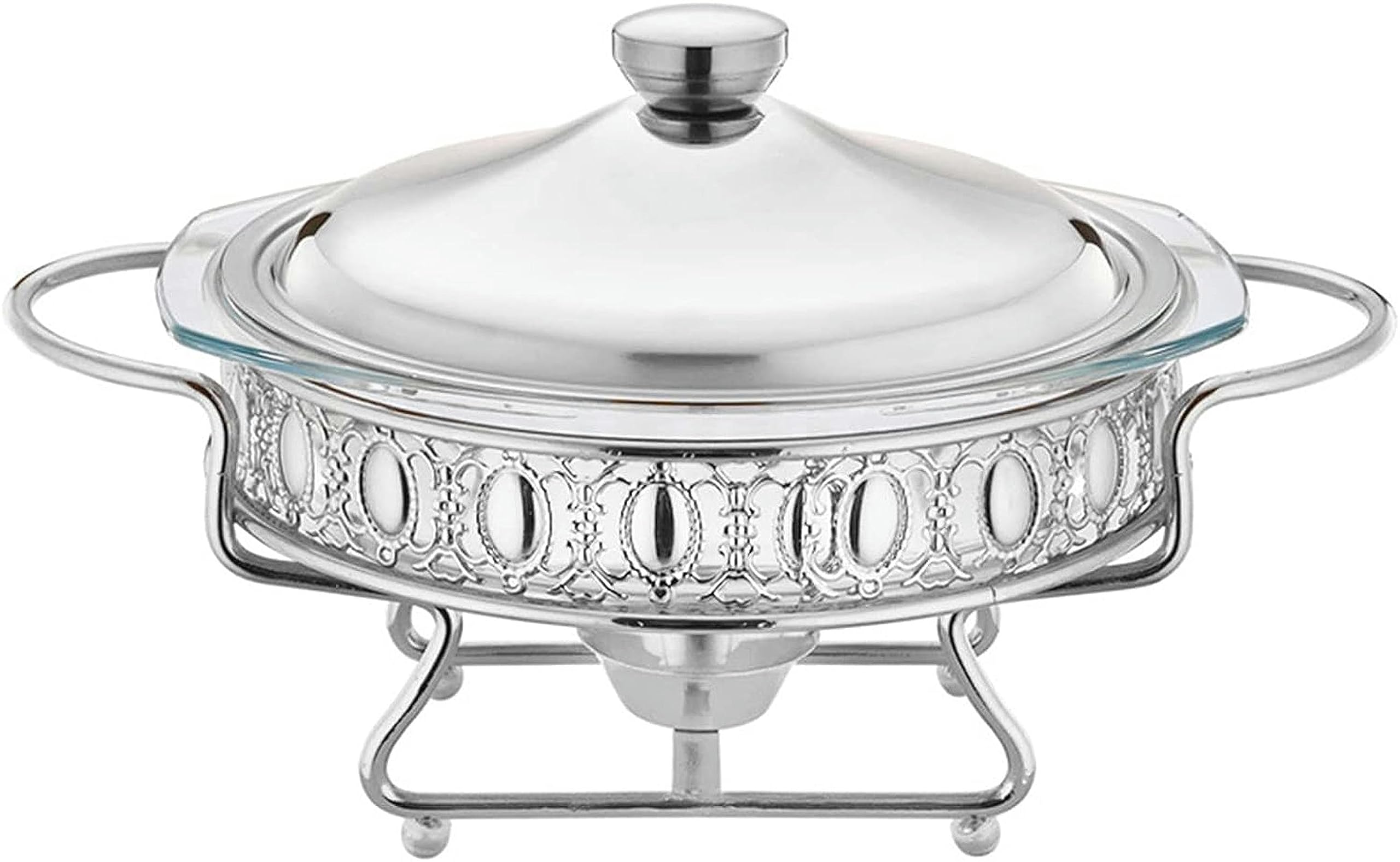 MYUYEE Catering Food Heaters - Buffet Warmers Set With Rectangular Roll Top Hot Pots And Pans For Events And Banquets (Stainless Steel Colour-2L)
