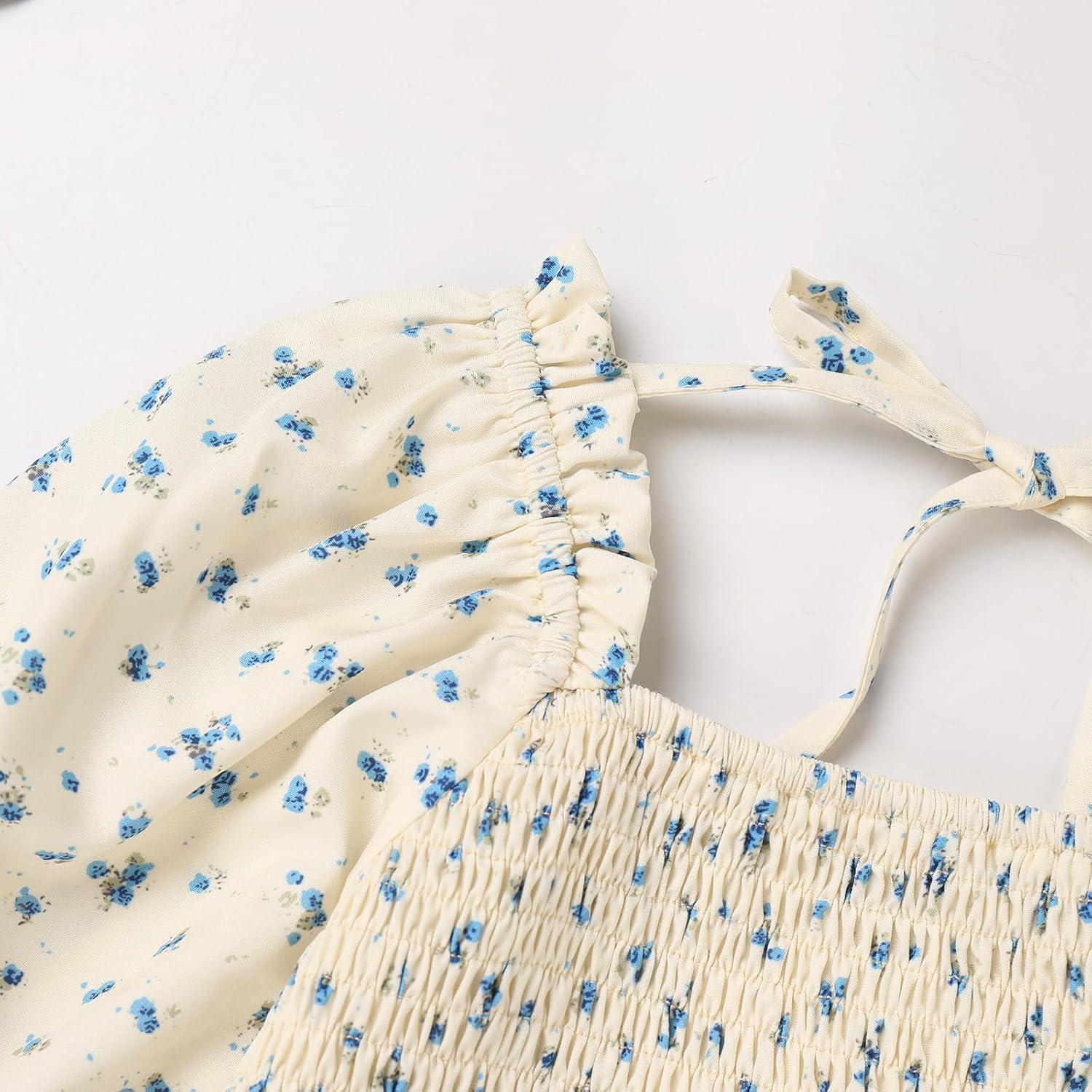 Mommy and Me Matching Dresses Floral Printed Ruffled Lantern Sleeves A-Line Long Dress Mom Daughter Matching Outfits - Image 6