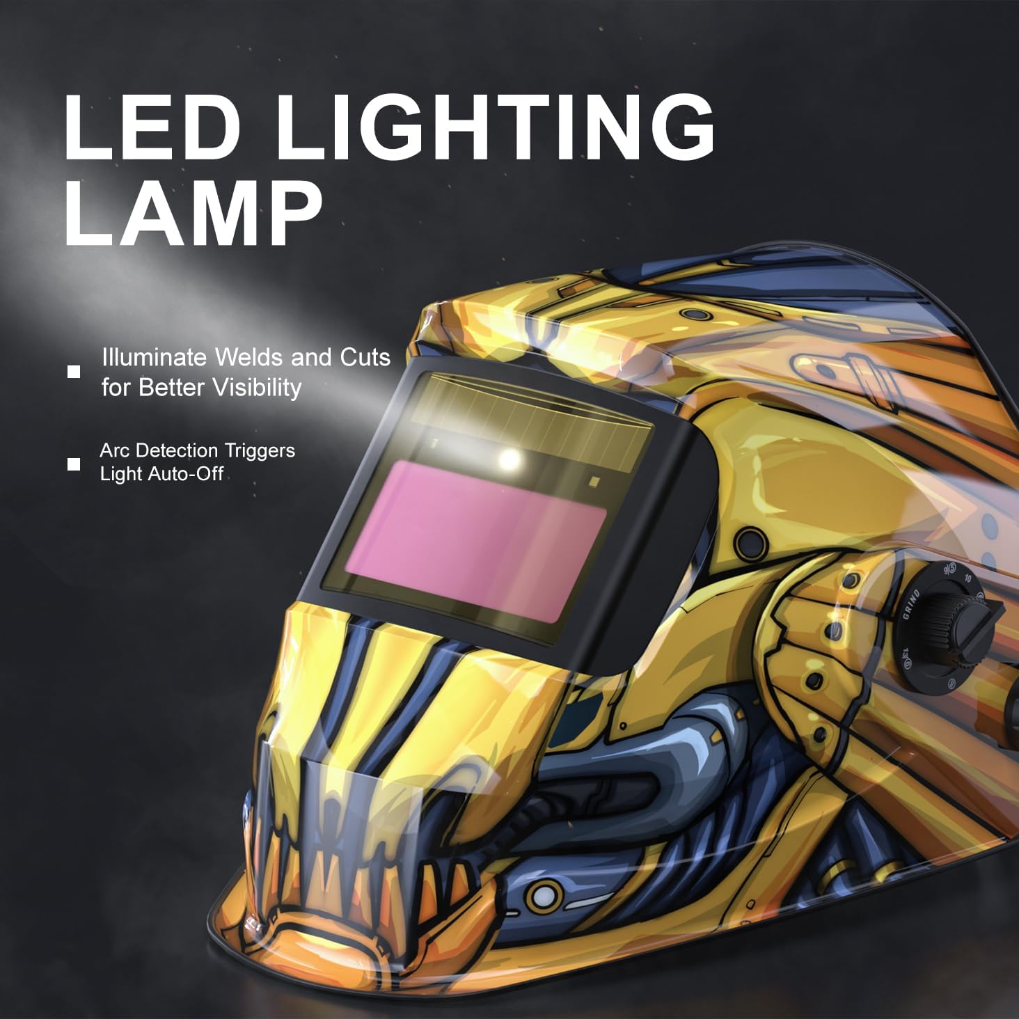 ANDELI Newest Auto Darkening Welding Helmet with Light-INTERNAL DIGITAL FILTER,Rechargeable Battery True Color Welding Hood, Wide Shade 3/5-9/9-13 for Weld CUT GRIND LOCK