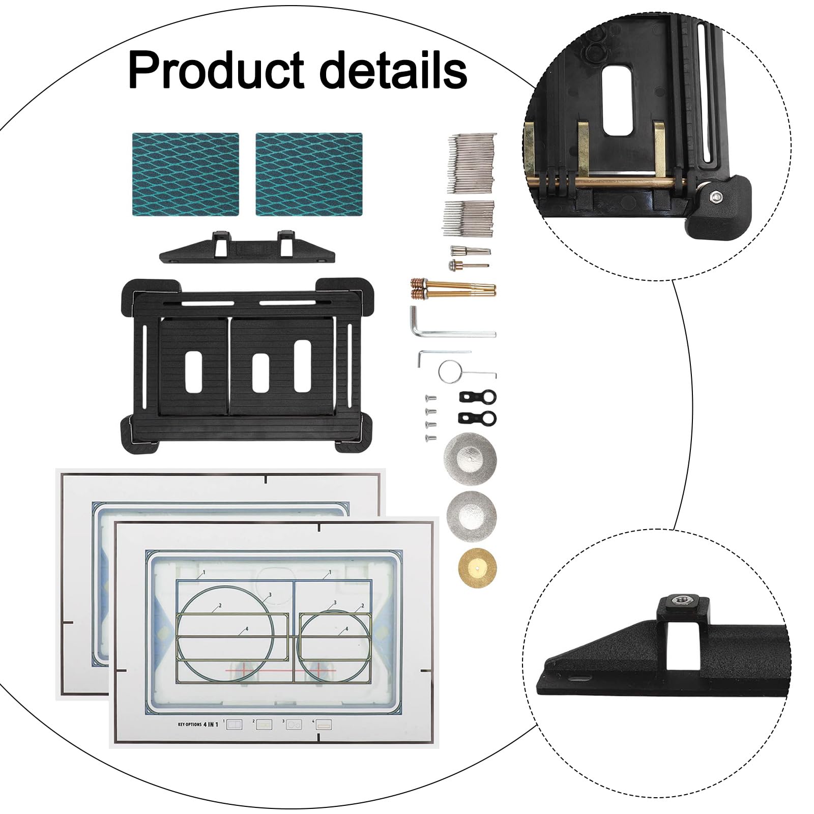 Plaque de commande cachée à carreler pour Geberit Sigma avec support magnétique, plaque de pression WC pour geberit, avec gabarit de coupe et accessoires de fraisage, noir, 22,2 x 14 cm