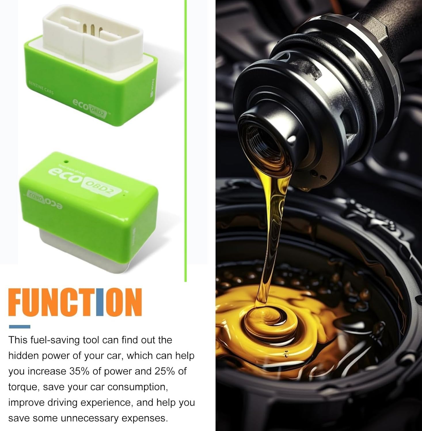 MRGIINR Syngas OBD Fuel Saver, Syngas OBD Kraftstoffsparer, Optimiert Motorkraftstoff, Verbessert Benzinverbrauch, Gilt Für Alle Fahrzeuge (2 pcs) - 5