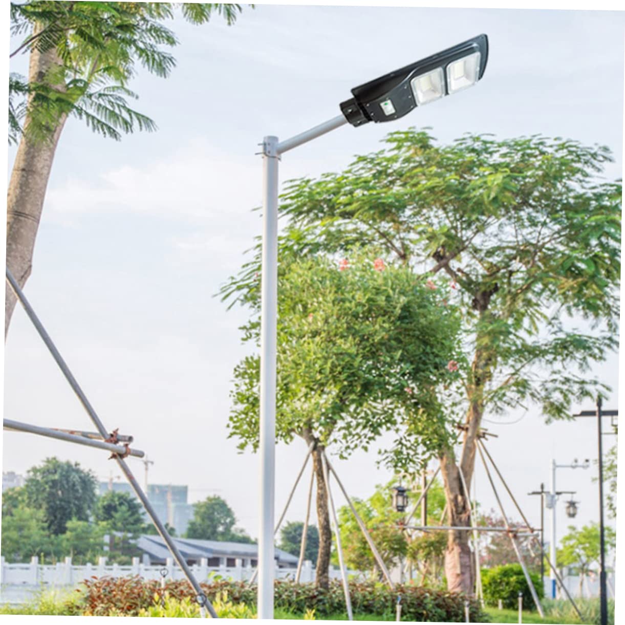 NULYLU Solar Street Light Pole Mounting Bracket Extension Pole Kit Sturdy Support for Outdoor Lamps Random Color