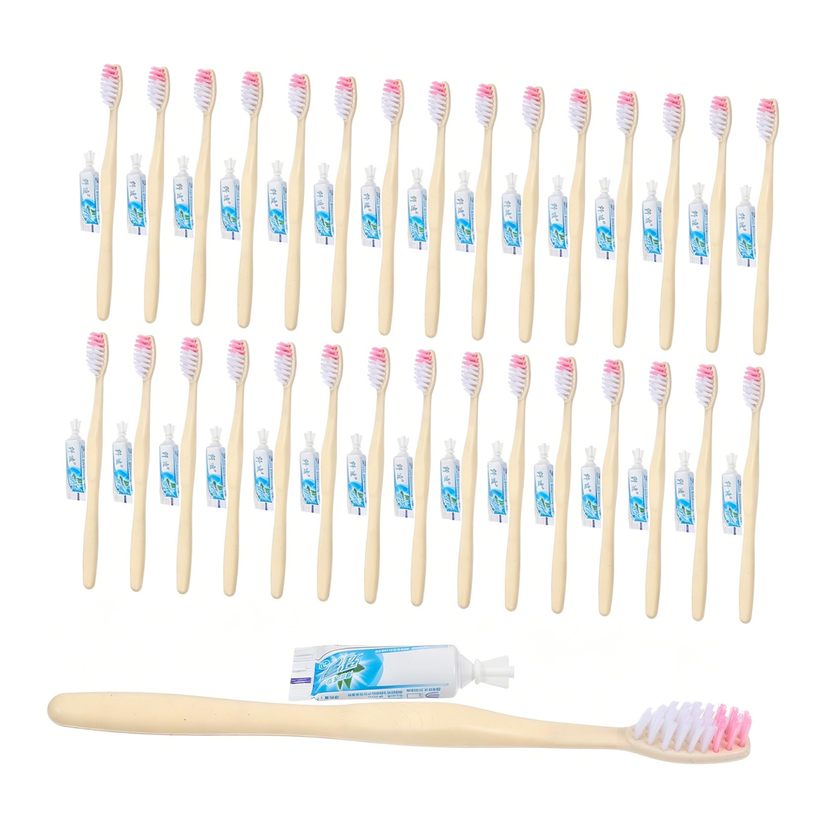 Set 100 Pezzi Spazzolini da Denti Monouso con Dentifricio, Spazzolino da Viaggio Usa e Getta Trasparente, Compatto e Igienico per Hotel, Campeggio e Viaggi Stile Stili multipli