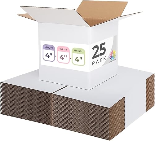 Mat Board Center, caja blanca corrugada de 4 x 4 x 4, envío de cubos de cartón, taza de café pequeña para correo, caja de velas de embalaje
