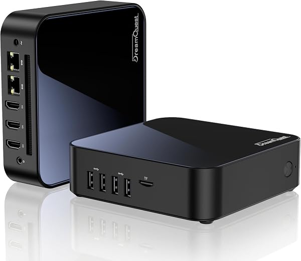 DreamQuest Mini PC Windows 11 Pro Intel 12.Gen N95 (bis zu 3,4 GHz) 12GB DDR5 RAM 512GB M.2 SSD Micro Desktop Computer mit 4K HDMI,WiFi6,Gigabit LAN,USB3.2,ideal für Home Office & Heimkino - 1