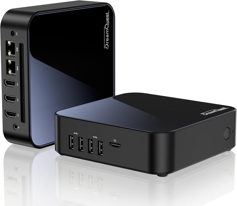 DreamQuest Mini PC Windows 11 Pro Intel 12.Gen N95 (bis zu 3,4 GHz) 12GB DDR5 RAM 512GB M.2 SSD Micro Desktop Computer mit 4K HDMI,WiFi6,Gigabit LAN,USB3.2,ideal fĂŒr Home Office & Heimkino