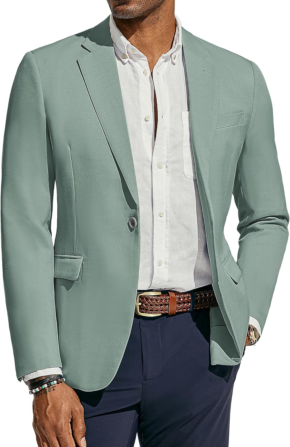 PJ PAUL JONES Men's Lightweight Sport Coat Casual One Button Blazer Breathable Sportcoat