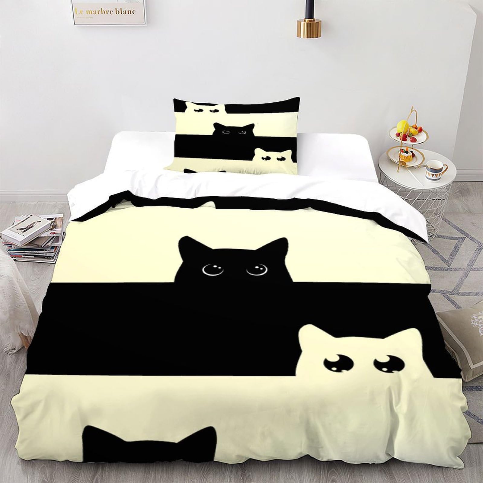 Housse de couette chat lit simple fini les draps rêches avec cette parure douce pour enfant et adulte
