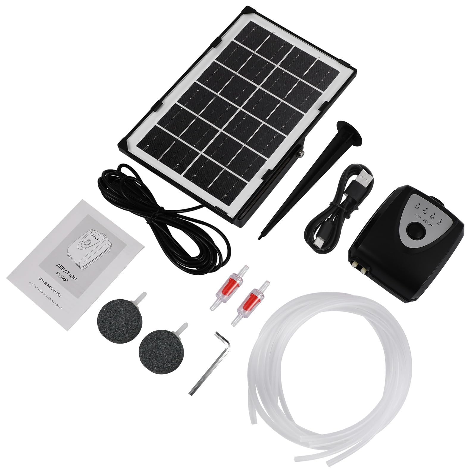 Solar Luftpumpe für Aquarium und Teich 6v 3,5w ABS mit USB