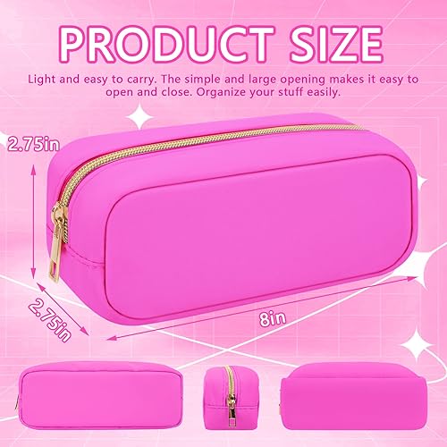 Miniatura 8 de Iqimott Bolsa de viaje de nylon grande del maquillaje, bolso cosmético grande Preppy del organizador del maquillaje de nylon de gran capacidad bolsa