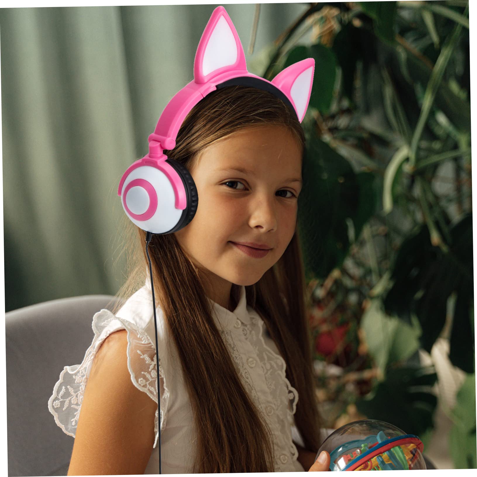 SHINEOFI Auricolari per Bambini Orecchie da Gatto, Jack 3, 5mm Rosa