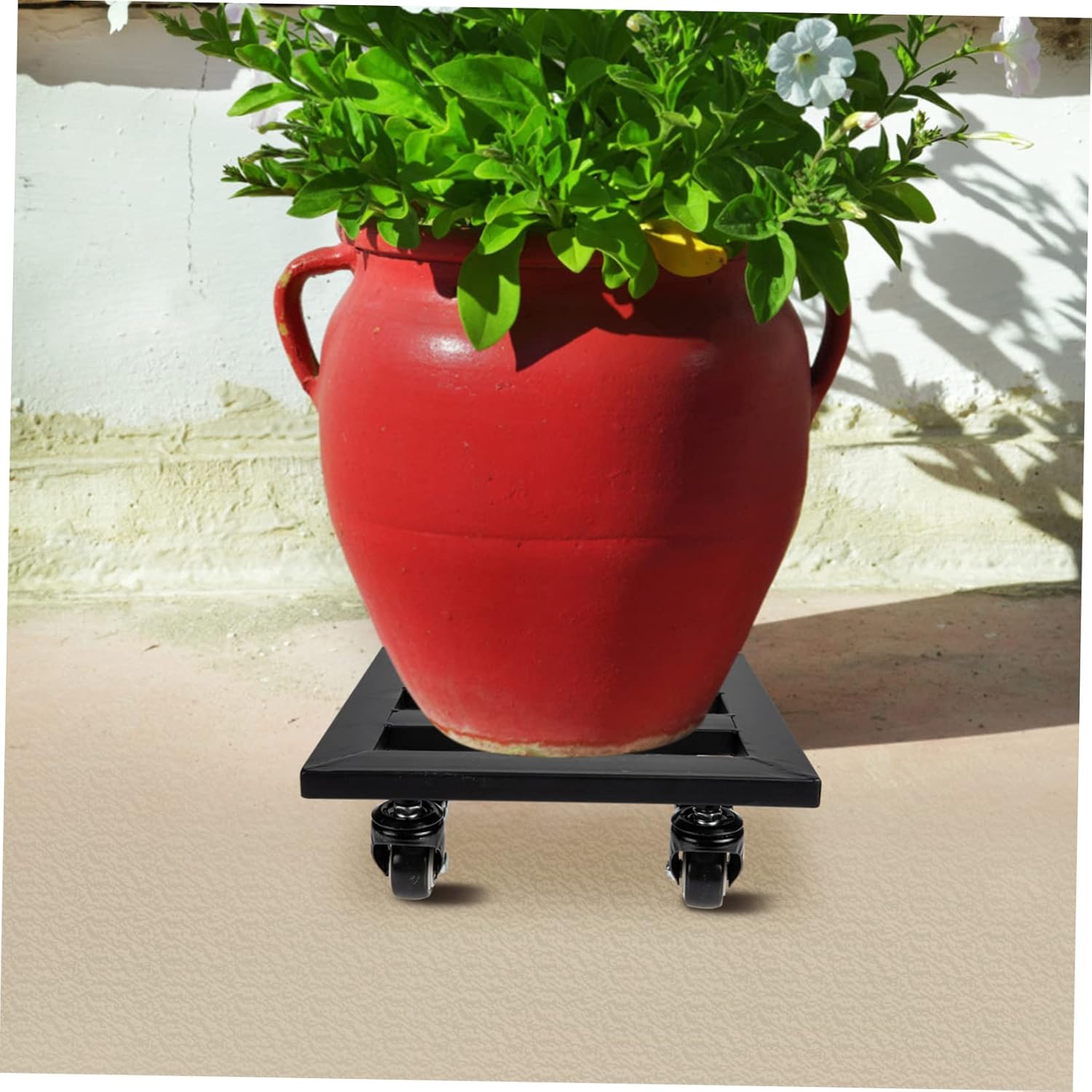 Heavy-Duty Movable Plant Stand Wheels for Indoor and Outdoor Use Iron Flower Pot Tray Casters Rolling Flowerpot Bottom for Garden and Home