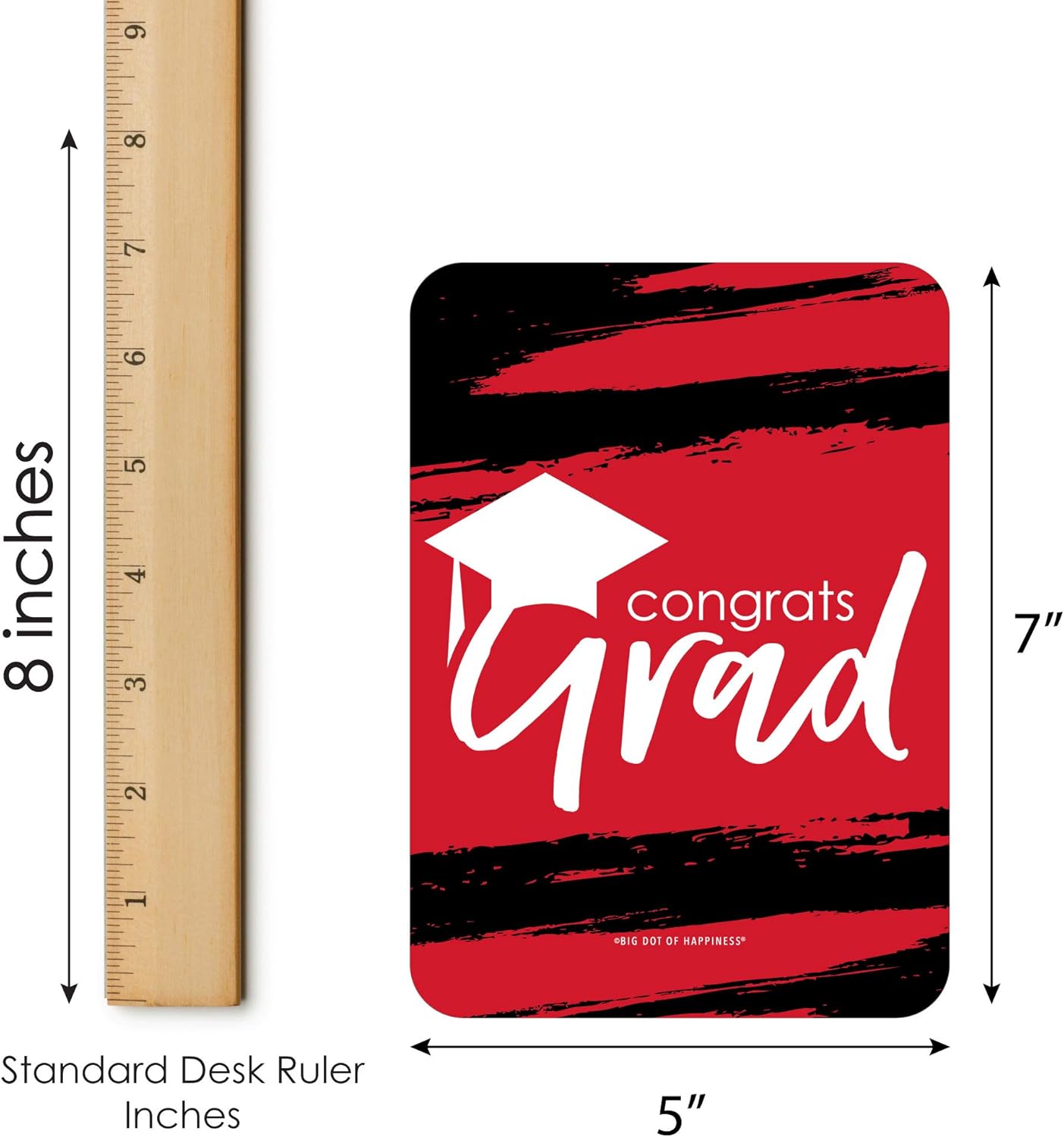 Big Dot of Happiness Red Grad - Best is Yet to Come - Bingo Cards and Markers - Red Graduation Party Shaped Bingo Game - Set of 18