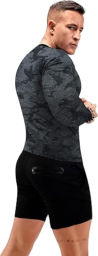 Miniatura 3 de FUXERT Camisa de sauna para hombre, traje de sudor, camiseta de compresión para pérdida de peso, moldeador de cuerpo, camisas para entrenamiento y